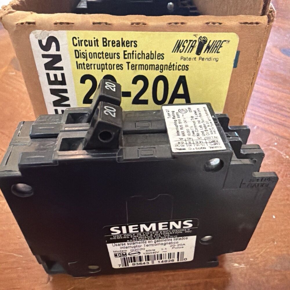 Siemens Q2020 20A/20A Tandem Circuit Breaker Type QT - LOT OF 10 - Brand New